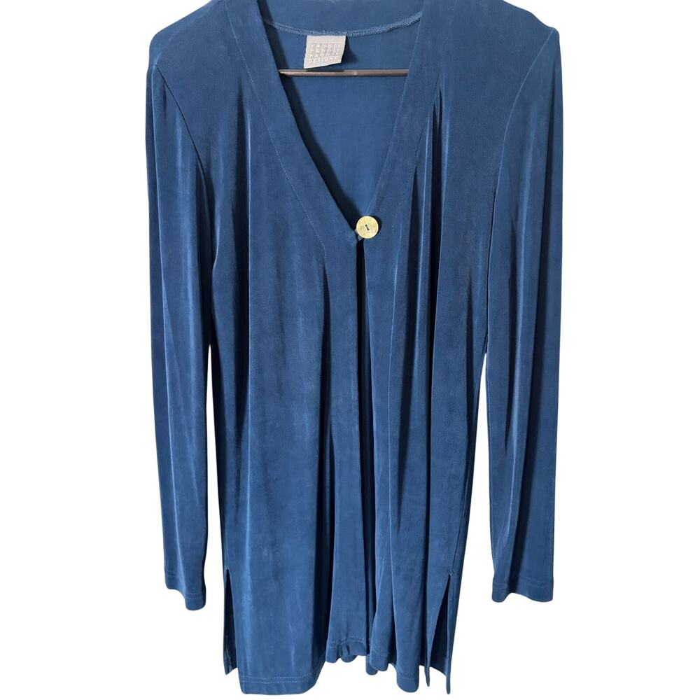 Rabbit Rabbit‎ Rabbit Designs Navy Open Front Cardigan Long Sleeve Button Duster